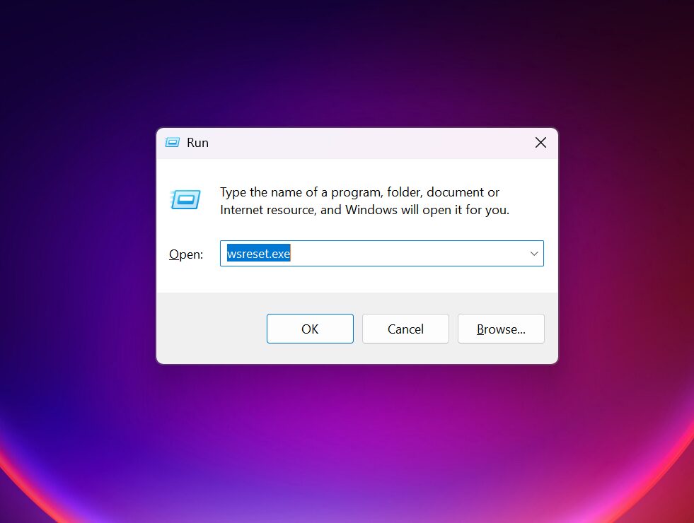 Clear Windows Store Cache