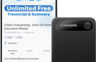 Comulytic Note Pro AI Voice Recorder, Unlimited Transcribe & Summarize, One Tap Recording Device with AI Note Taking, Support 113 Languages, 64GB, Audio Recorder for Calls, Meetings, Lectures, Black - Product Image