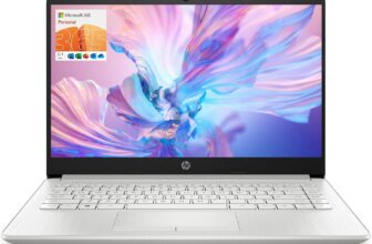 HP Portable Laptop, Student and Business, 14" HD Display, Intel Quad-Core N4120, 16GB DDR4 RAM, 64GB eMMC, 1 Year Office 365, Webcam, RJ-45, HDMI, Wi-Fi, Windows 11 Home, Silver - Product Image