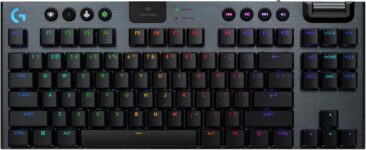 Logitech G915 X Lightspeed TKL Wireless Mechanical Gaming Keyboard, Double-Shot PBT Keycaps, Fully Programmable Keys, RGB Backlit Mac/PC Gaming Keyboards, Aluminum Finish, GL Tactile Switches, Black - Product Image