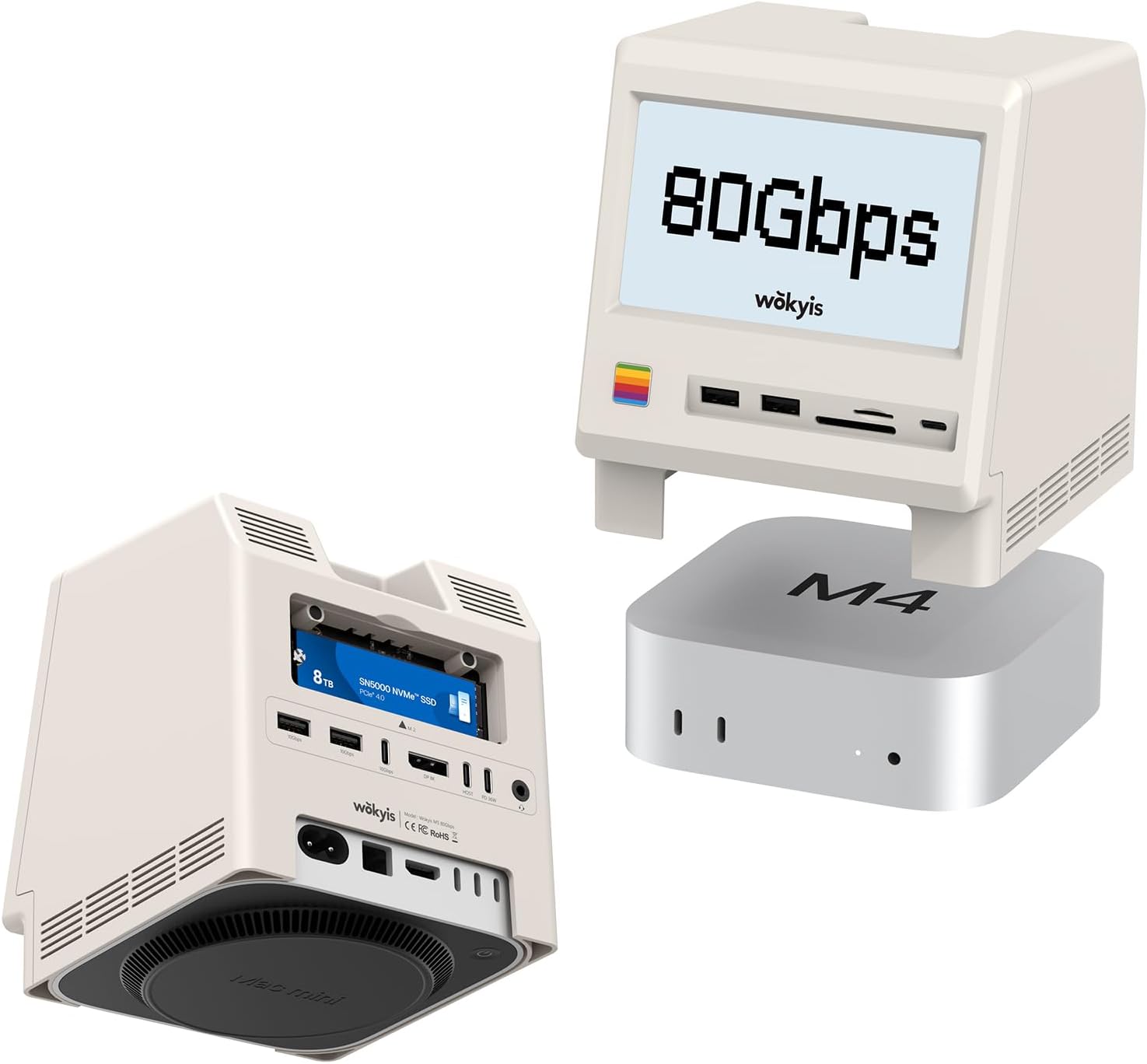 M5 Retro Dock Station for Mac mini M4 Pro 80Gbps M.2 NVMe SSD M5 Retro Dock Station for Mac mini M4 Pro 80Gbps M.2 NVMe SSD