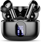 Wireless Earbuds, Bluetooth 5.4 Headphones Bass Stereo, Ear Buds with Noise Cancelling Mic, LED Display in Ear Earphones Clear Calls, IP7 Waterproof Bluetooth Earbuds for Phones/Sports/Laptop, Black - Product Image