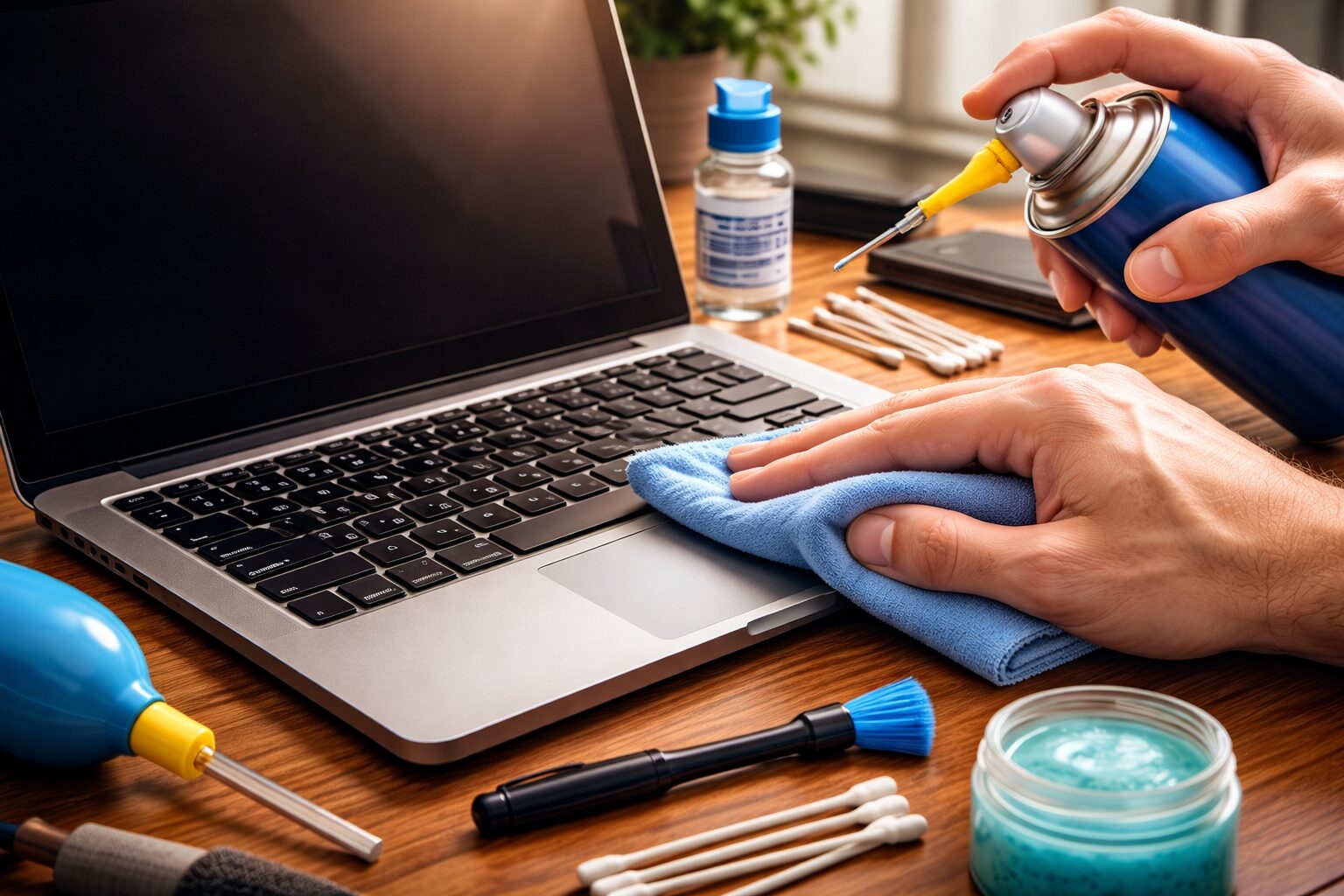 Clean laptop keyboard