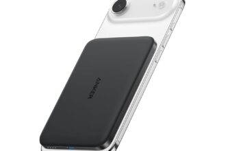 Anker Nano MagSafe Power Bank, Ultra-Slim 5,000mAh Magnetic Wireless Charging Battery, Qi2 Certified 15W Max MagSafe-Compatible Portable Charger, Ergonomic Design, for iPhone Air/17/16 Series - Product Image