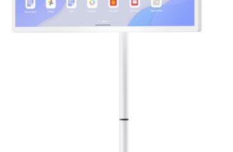 Cozyla Tablet TV: 32 Inch Smart Portable TV on Wheels, 1080P Touch Screen Monitor with Built-in Battery, Android OS with 4K Camera, Wireless Casting, Full Swivel Rolling Stand for Home & Office, White - Product Image