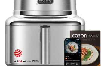 Cosori Iconic Stainless Steel Air Fryer, 6.5Qt, PFAS Free Ceramic Coating - Product Image