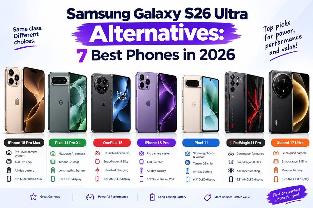 7 Samsung Galaxy S26 Ultra Alternatives Worth Considering 7 Samsung Galaxy S26 Ultra Alternatives Worth Considering