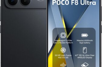 XIAOMI Poco F8 Ultra 5G Ai (Compatible with Tmobile Mint Tello & Global) (256GB + 12GB) Ai 2K 6.9" Bose Sound 50MP Gamers Phone NFC Dual sim Unlocked Model 2510DPC44G (Black) - Product Image
