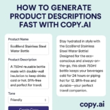 How to Generate Product Descriptions Fast with Copy.ai