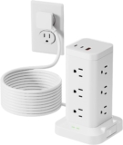 Power Strip Tower with Surge Protector 1800J, Fast Charging
